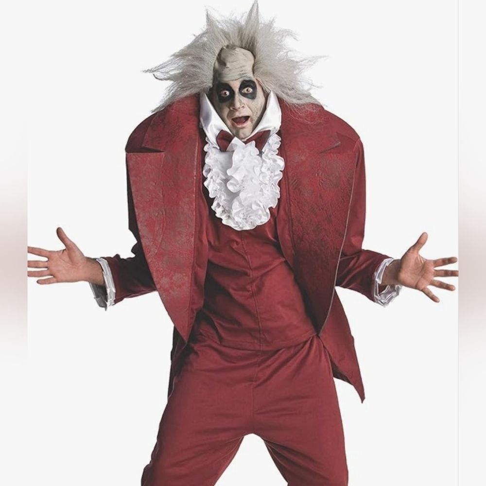 Rubie's Burgundy Costume with White Ruffle